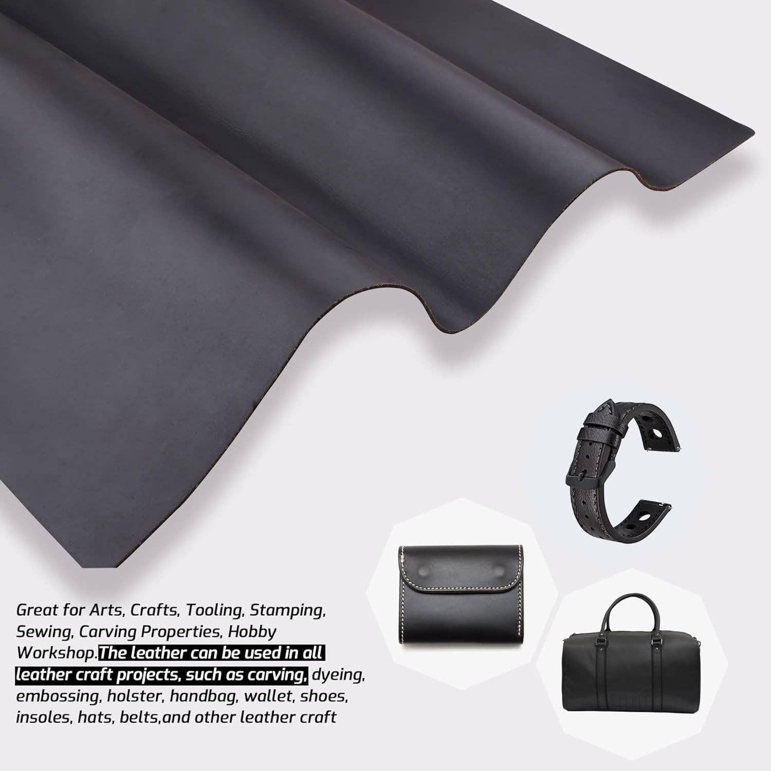 Full Grain Cowhide Leather 2mm Tooling Sheets - Craft & DIY by Hadzam
