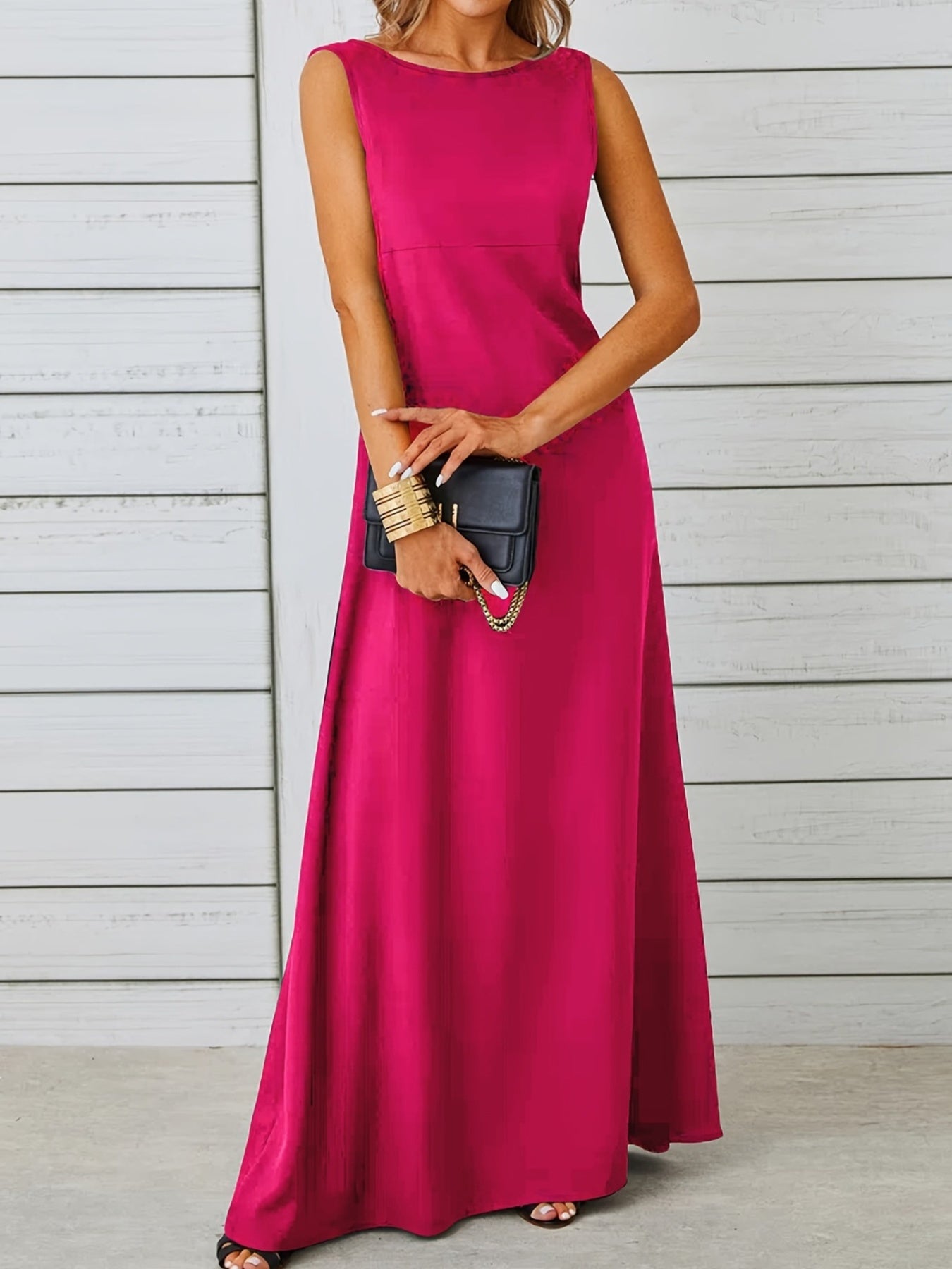 Sleeveless Flowy Maxi Dress by Shopiebay