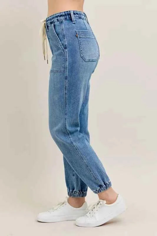 Judy Blue Full Size High Waist Denim Jogger Plus Size