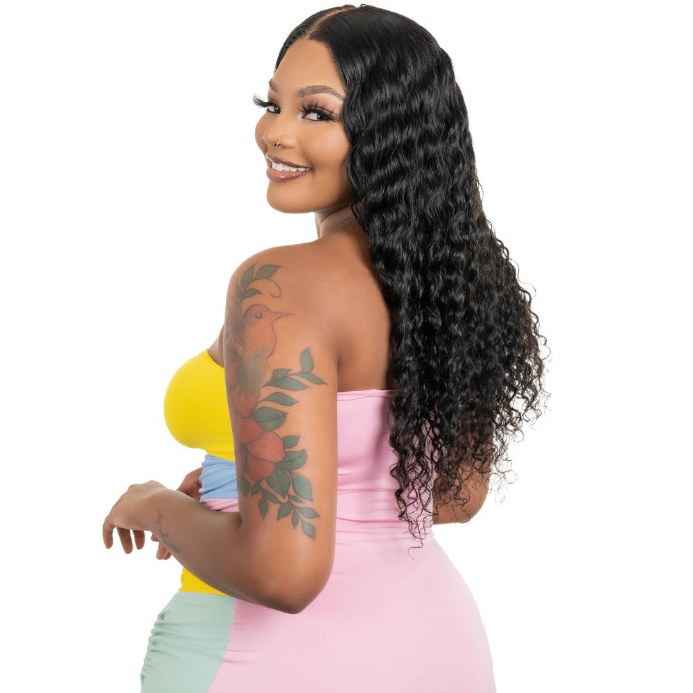 Deep Wave 4x4 Transparent Lace 100% Human Hair Closure Wig by Private Label