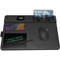Delton D101 Wireless Charging Mouse Pad with Foldable Phone Stand & Writing Pad, Non-Slip Desk Mouse Mat 15W Wireless Charging Pad Qi Enabled Devices