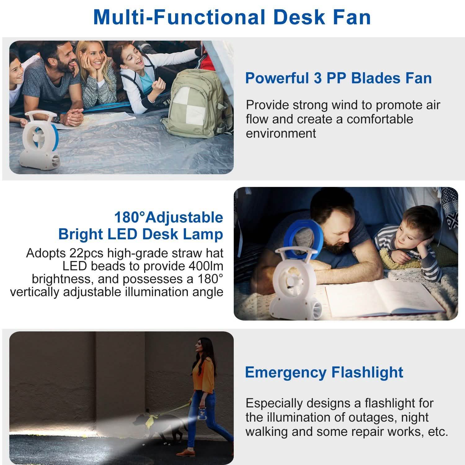Desk Cooling Fan with 180 Degree Adjustable LED Lamp by DailySale