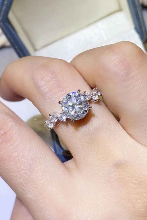 2 Carat Moissanite 925 Sterling Silver Ring by Wild and Free Boutique
