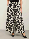 Plus Size Abstract Wide Leg Pants