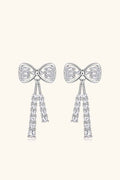 1.12 Carat Moissanite 925 Sterling Silver Bow Earrings