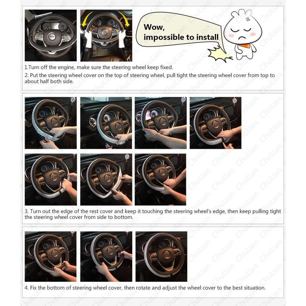 Diamond Leather Steering Wheel Cover with Bling Bling Crystal Rhinestones by DailySale