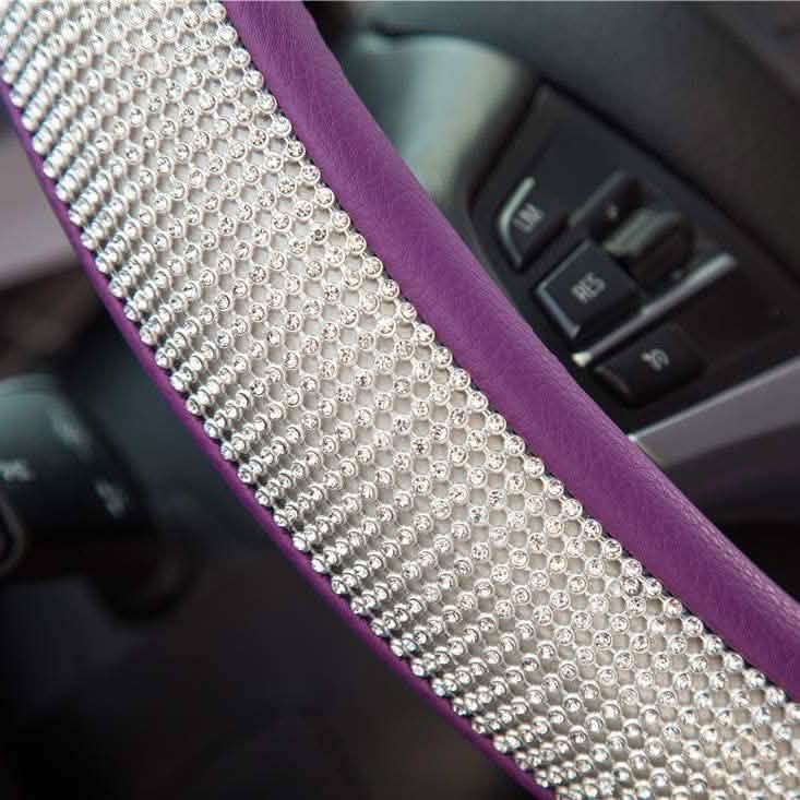 Diamond Leather Steering Wheel Cover with Bling Bling Crystal Rhinestones by DailySale