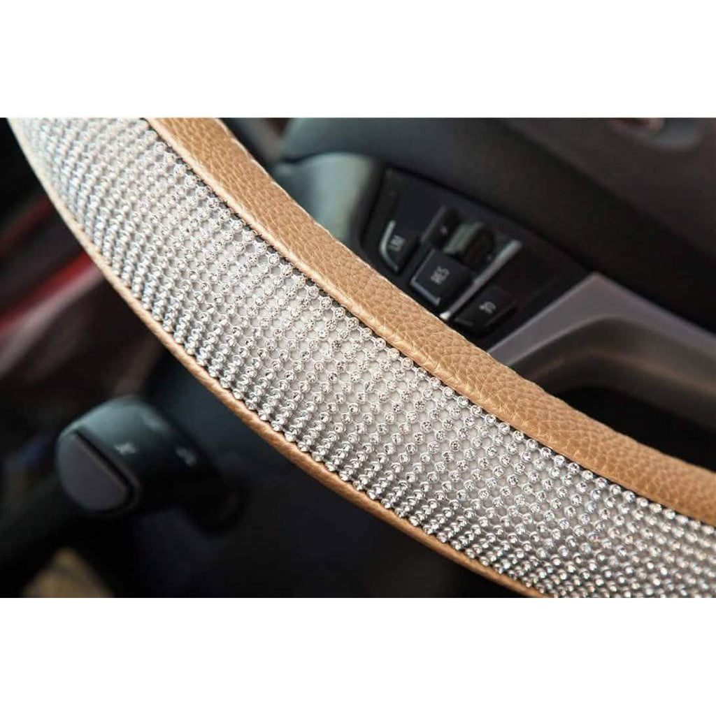 Diamond Leather Steering Wheel Cover with Bling Bling Crystal Rhinestones by DailySale