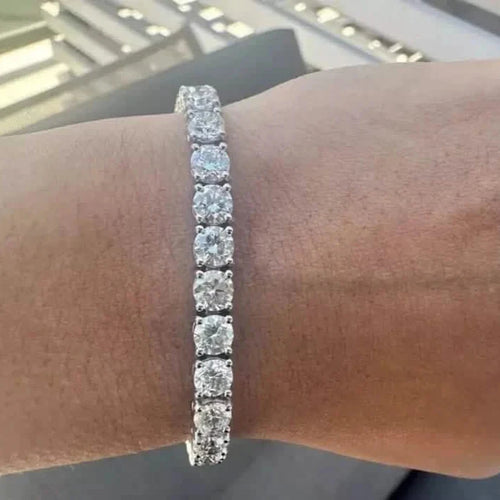 14k White Gold 14.00 Ct Lab Grown Diamond Tennis Bracelet – 7 Inch, D Color VS by DailySale