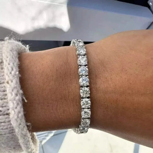 14k White Gold 14.00 Ct Lab Grown Diamond Tennis Bracelet – 7 Inch, D Color VS by DailySale