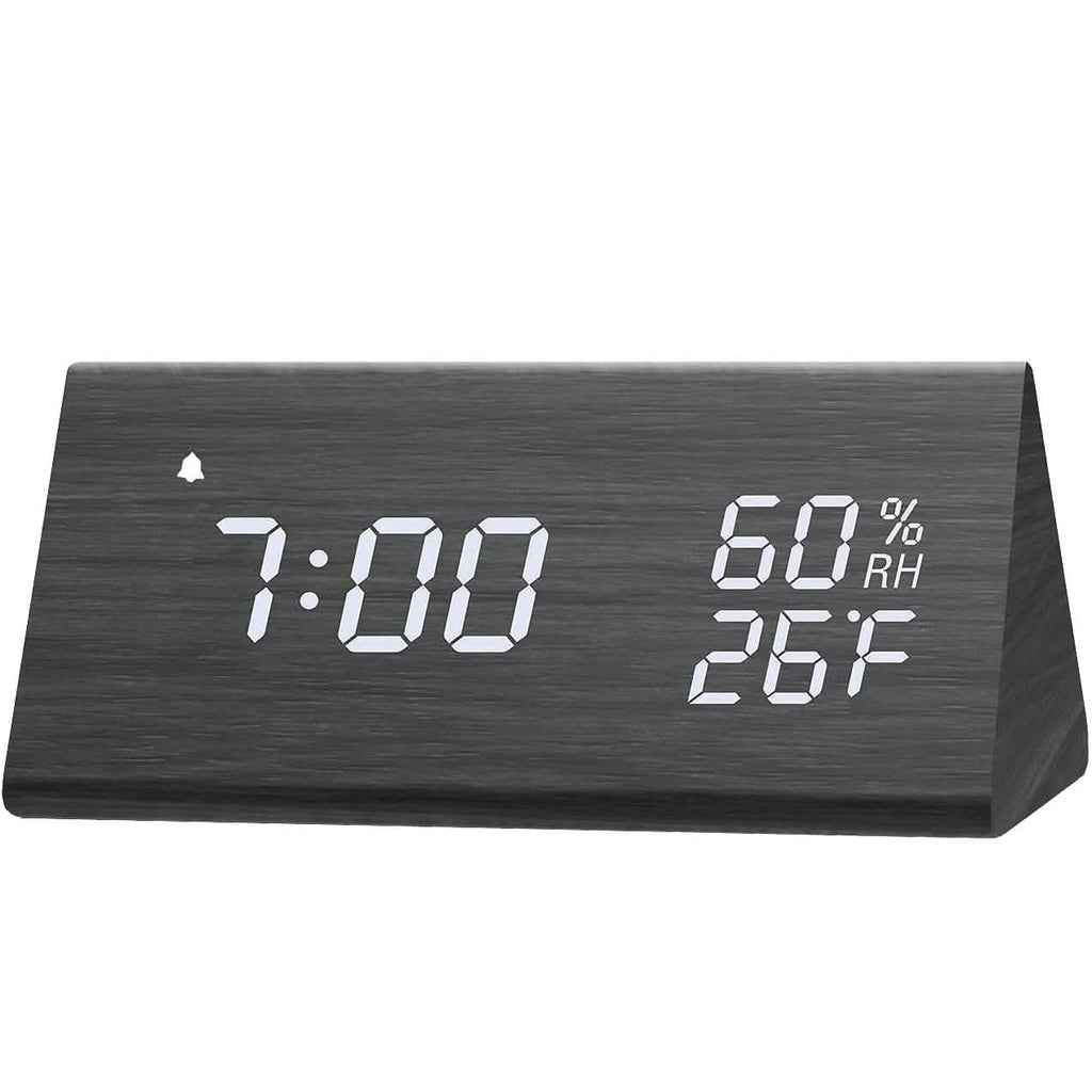 Digital Alarm Clock with Wooden Electronic LED Time Display by DailySale