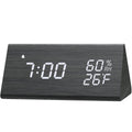 Digital Alarm Clock with Wooden Electronic LED Time Display by DailySale