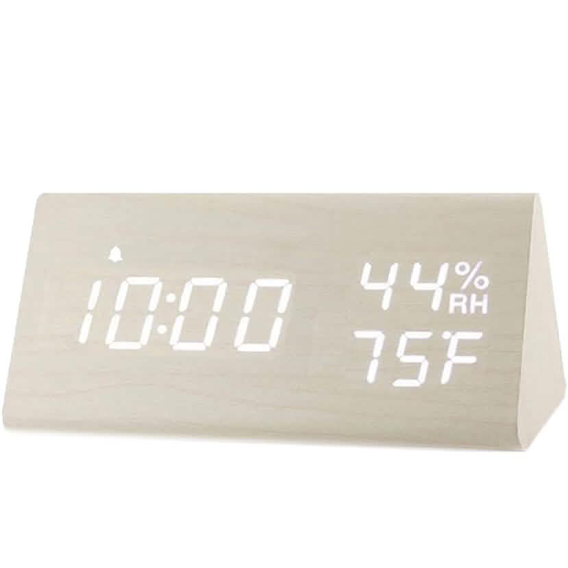 Digital Alarm Clock with Wooden Electronic LED Time Display by DailySale