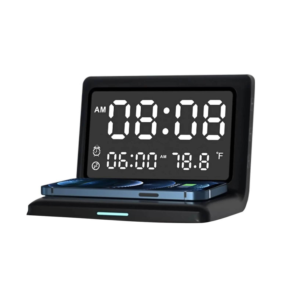 Digital Mirror Clock Wireless Charging Alarm Clock by DailySale