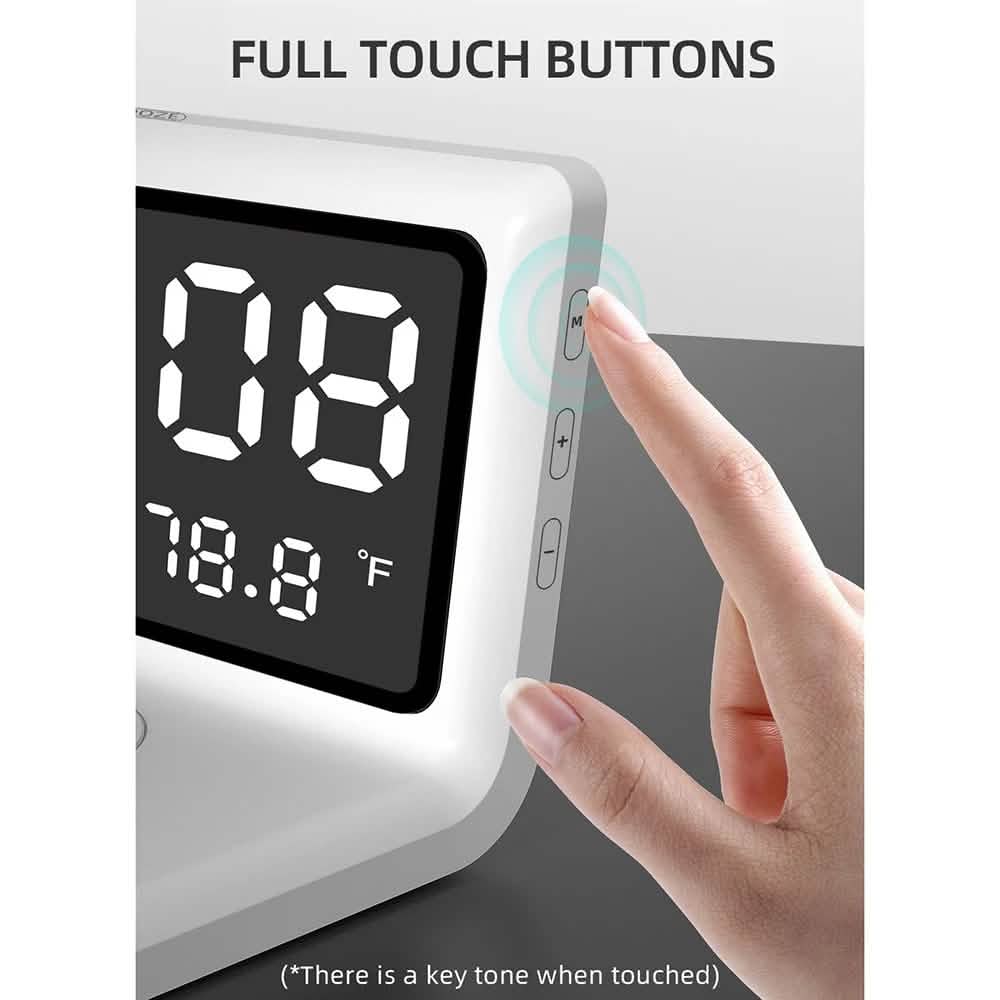 Digital Mirror Clock Wireless Charging Alarm Clock by DailySale