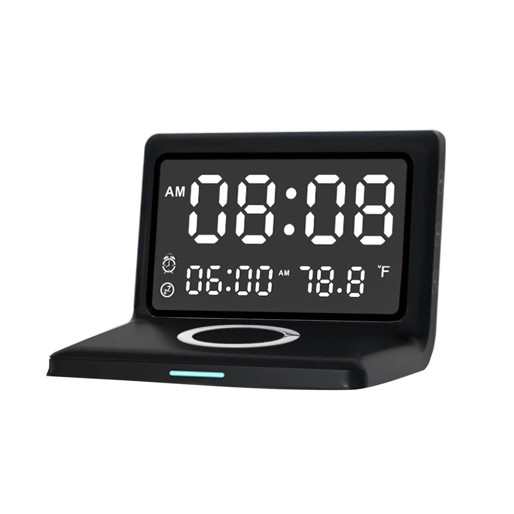 Digital Mirror Clock Wireless Charging Alarm Clock by DailySale