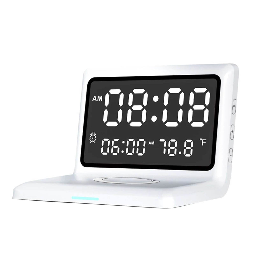 Digital Mirror Clock Wireless Charging Alarm Clock by DailySale