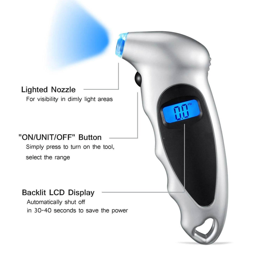 Digital Tire Pressure Gauge 150 PSI 4 Settings by DailySale