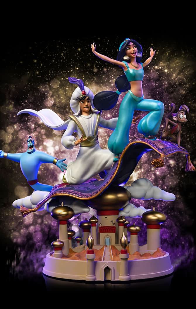 Statue Aladdin and Jasmine Deluxe - Disney 100th - Aladdin - Art Scale 1/10 - Iron Studios - Goddess Imports Marketplace