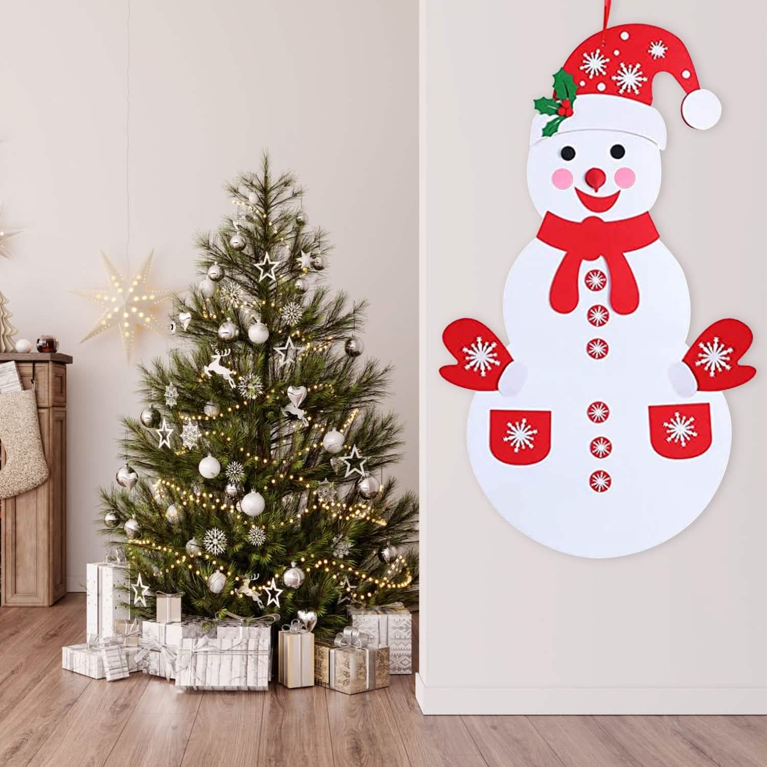 DIY Felt Christmas Hanging Decorations Kits with 54 Piece Detachable Ornaments by DailySale