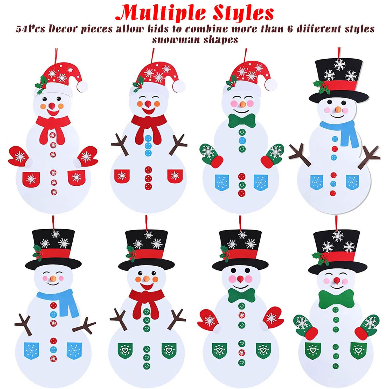 DIY Felt Christmas Hanging Decorations Kits with 54 Piece Detachable Ornaments by DailySale
