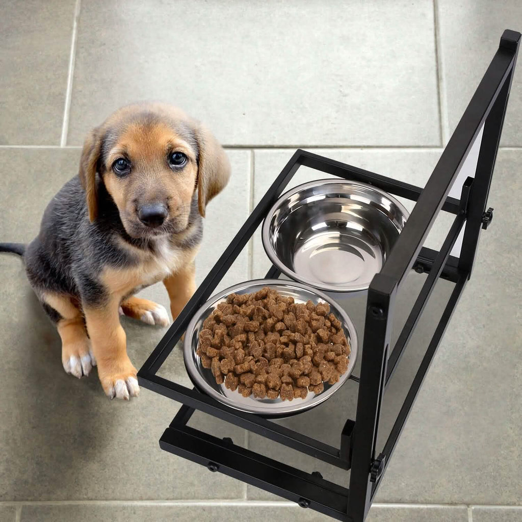 Dog Raised Bowls with Adjustable Height Stainless Steel by DailySale