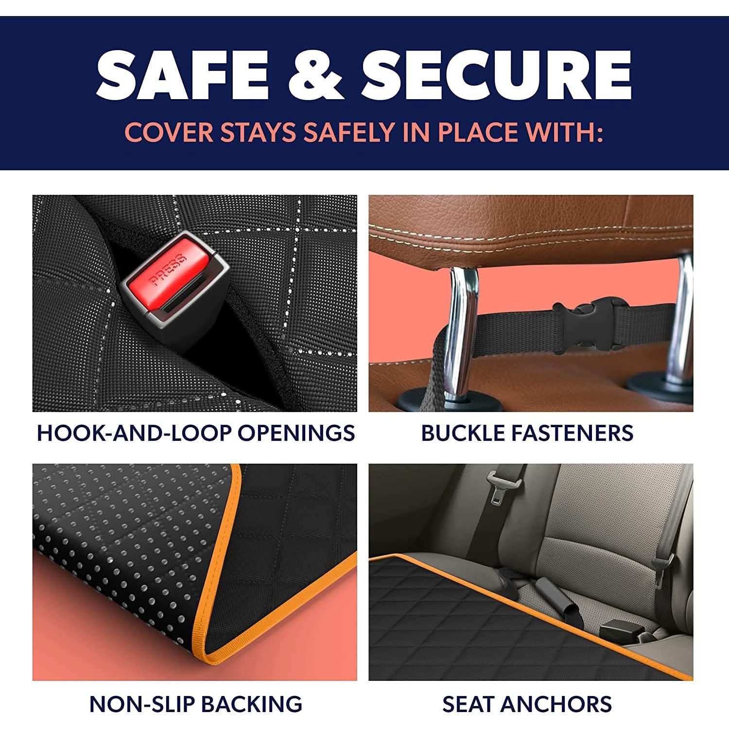 Dog Rear Seat Cover Protector Waterproof Anti-Scratch Anti-Slip Hammock by DailySale