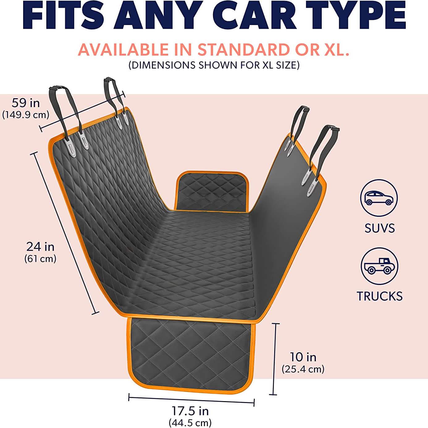 Dog Rear Seat Cover Protector Waterproof Anti-Scratch Anti-Slip Hammock by DailySale