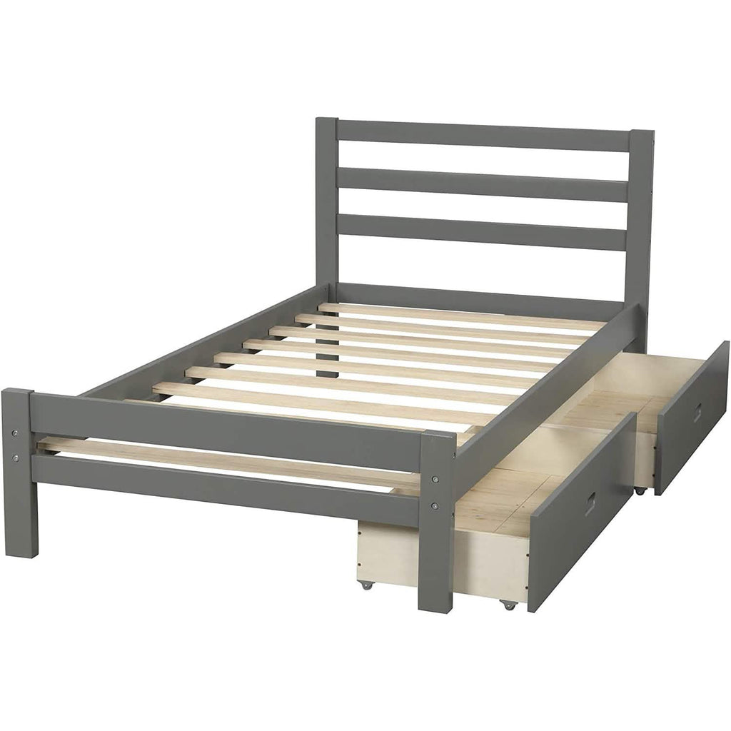 Platform Bed with Two Storage Drawers by DailySale