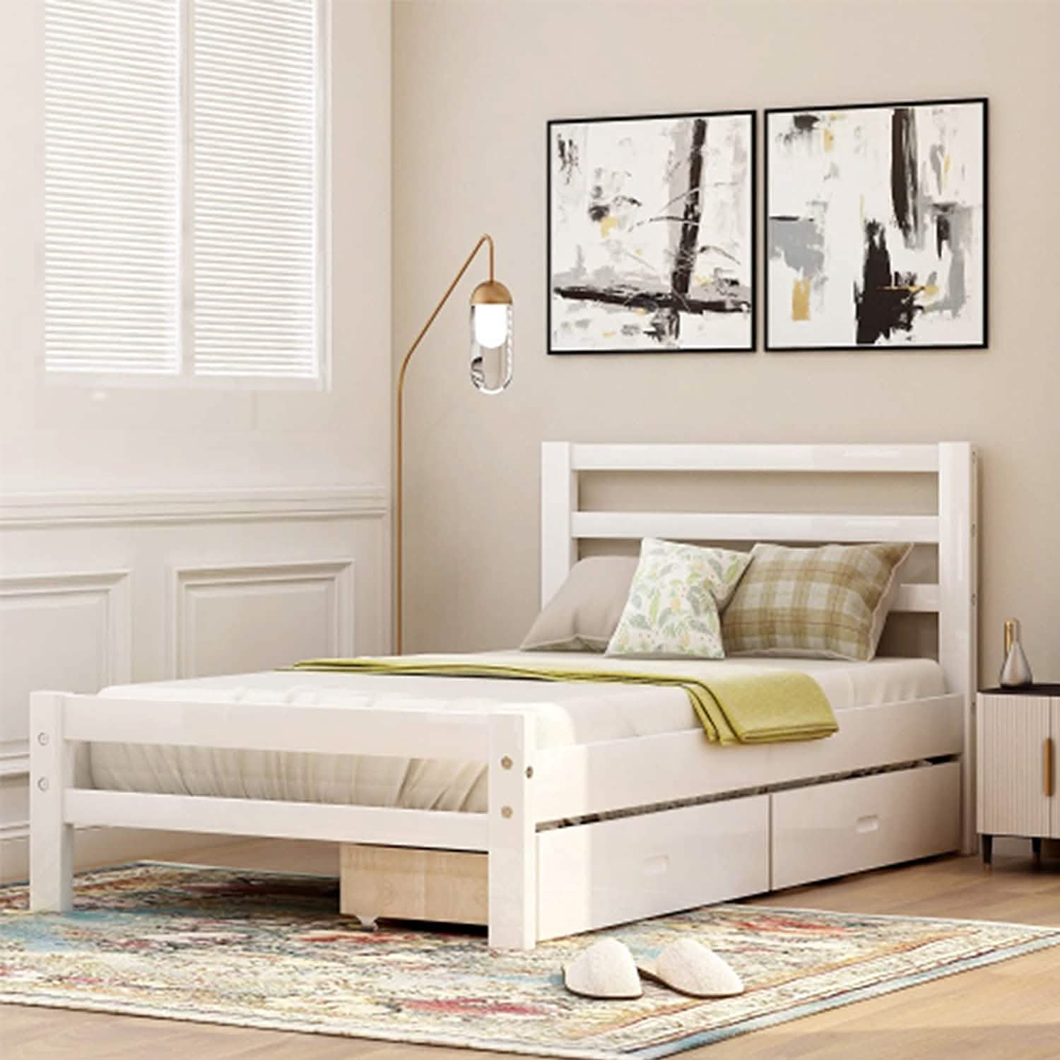 Platform Bed with Two Storage Drawers by DailySale