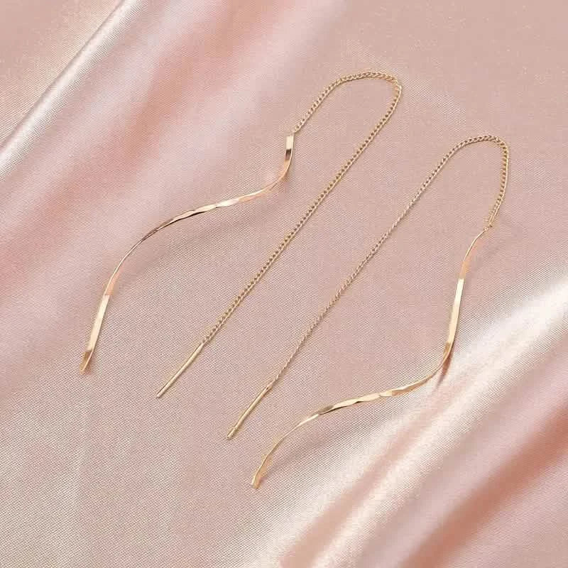 Drop Earrings Golden S Design by DailySale