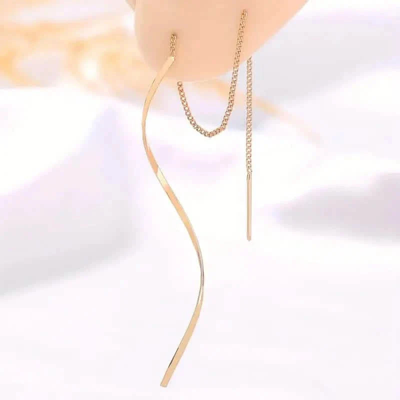 Drop Earrings Golden S Design by DailySale