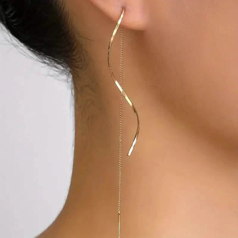 Drop Earrings Golden S Design by DailySale