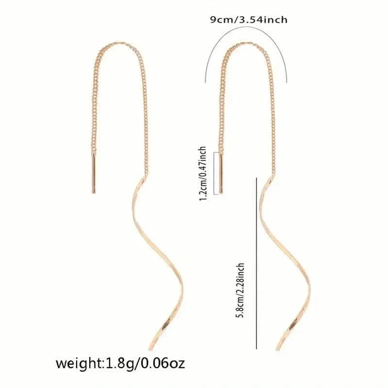 Drop Earrings Golden S Design by DailySale