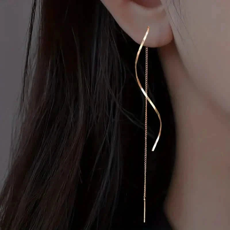 Drop Earrings Golden S Design by DailySale