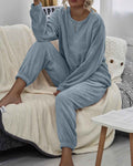 Women 2 Piece Velvet Vacation Pullover Sweater Sets