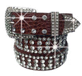 Women Rhinestone Belt Western Cowgirl Bling Studded Belt for Jeans Dress #05