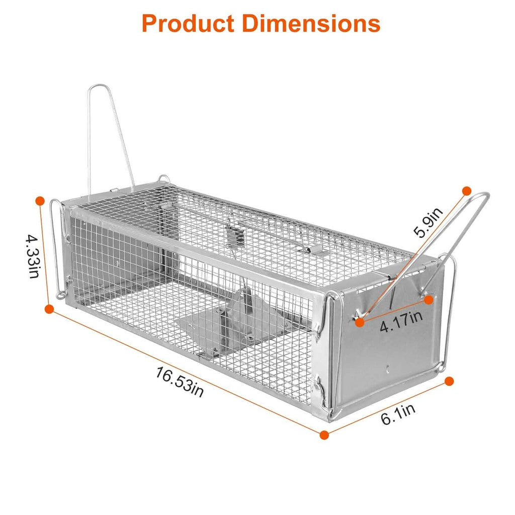 Dual Door Rat Trap Cage Humane with 2 Detachable U Shape Rod by DailySale