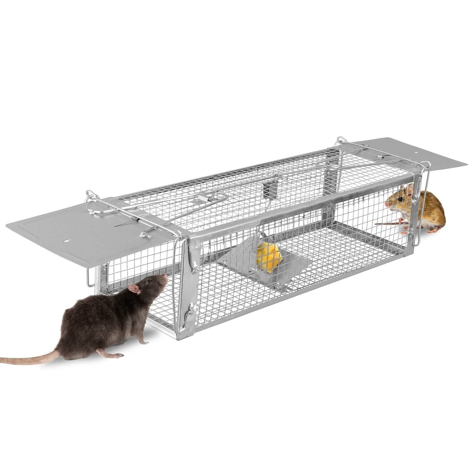 Dual Door Rat Trap Cage Humane with 2 Detachable U Shape Rod by DailySale