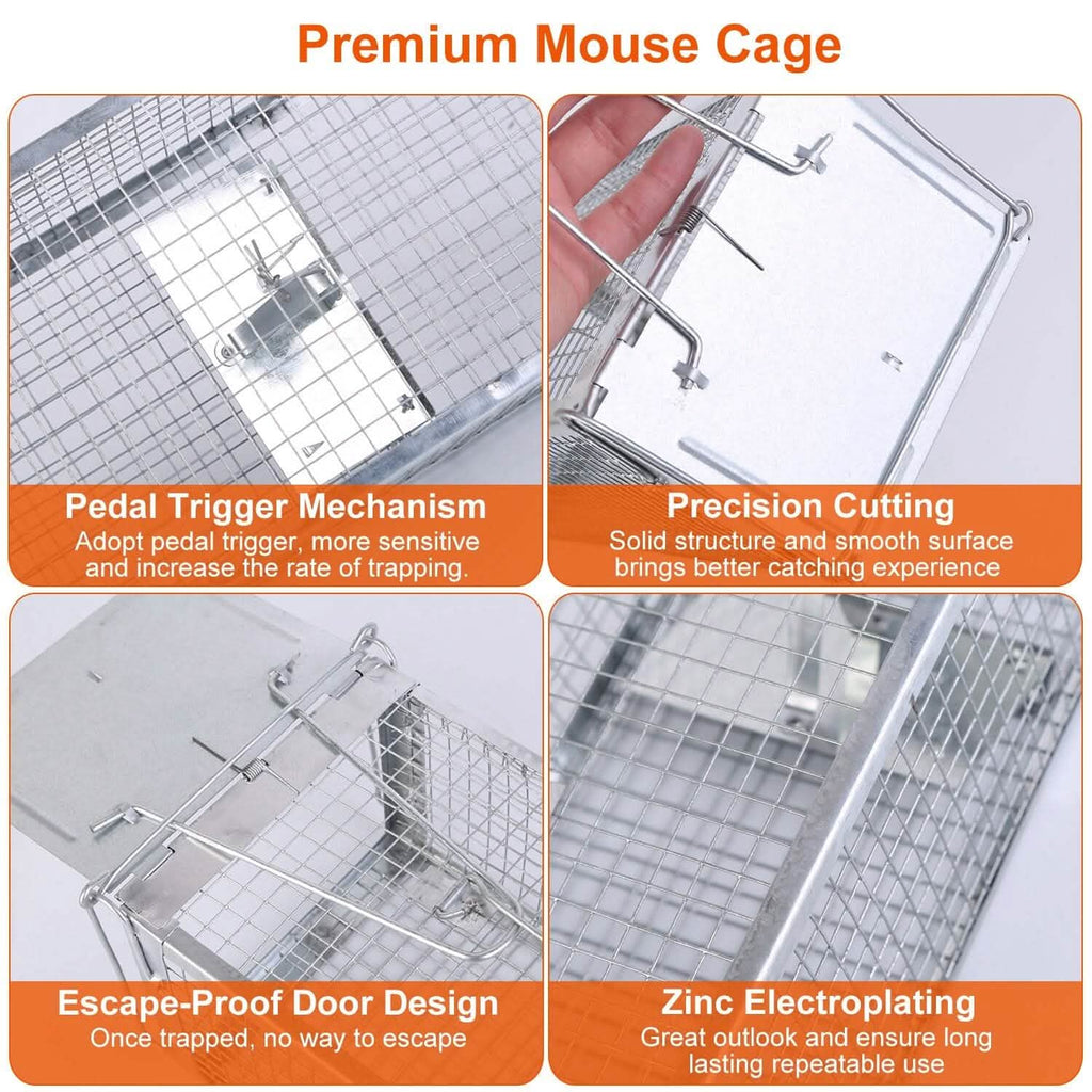 Dual Door Rat Trap Cage Humane with 2 Detachable U Shape Rod by DailySale