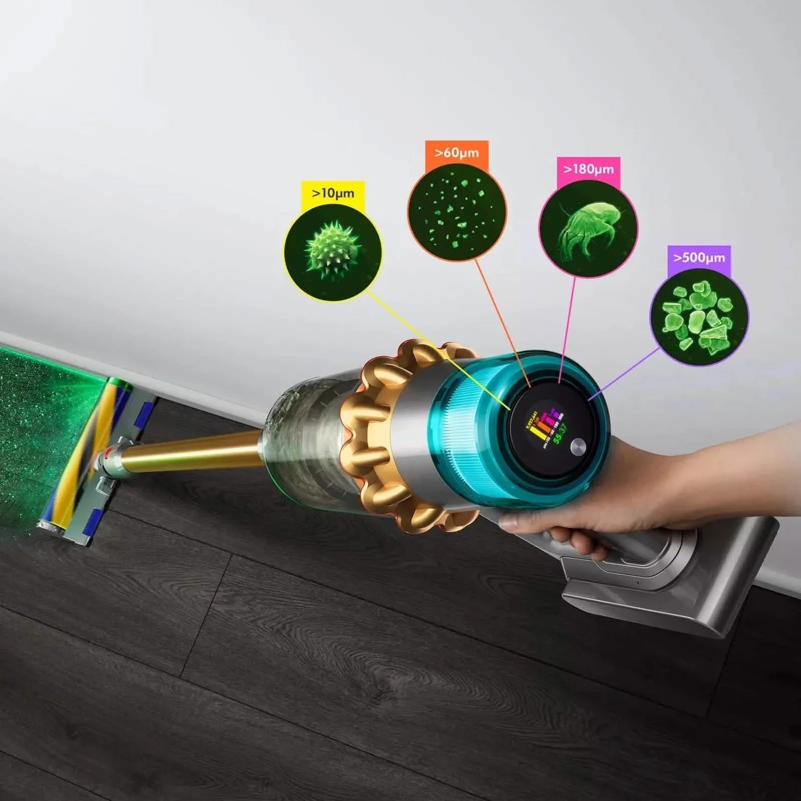 Dyson V15 Detect Absolute Stick Vacuum Cleaner HEPA Filtration - Gold (447294-01) by DailySale