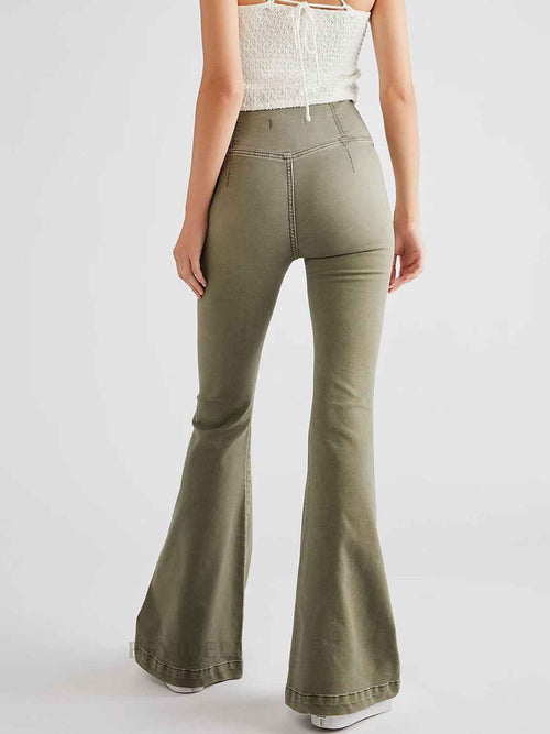Asymmetric Waist Flare Jeans by Wild and Free Boutique