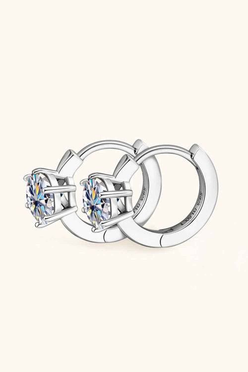 2 Carat Moissanite 925 Sterling Silver Huggie Earrings by Wild and Free Boutique