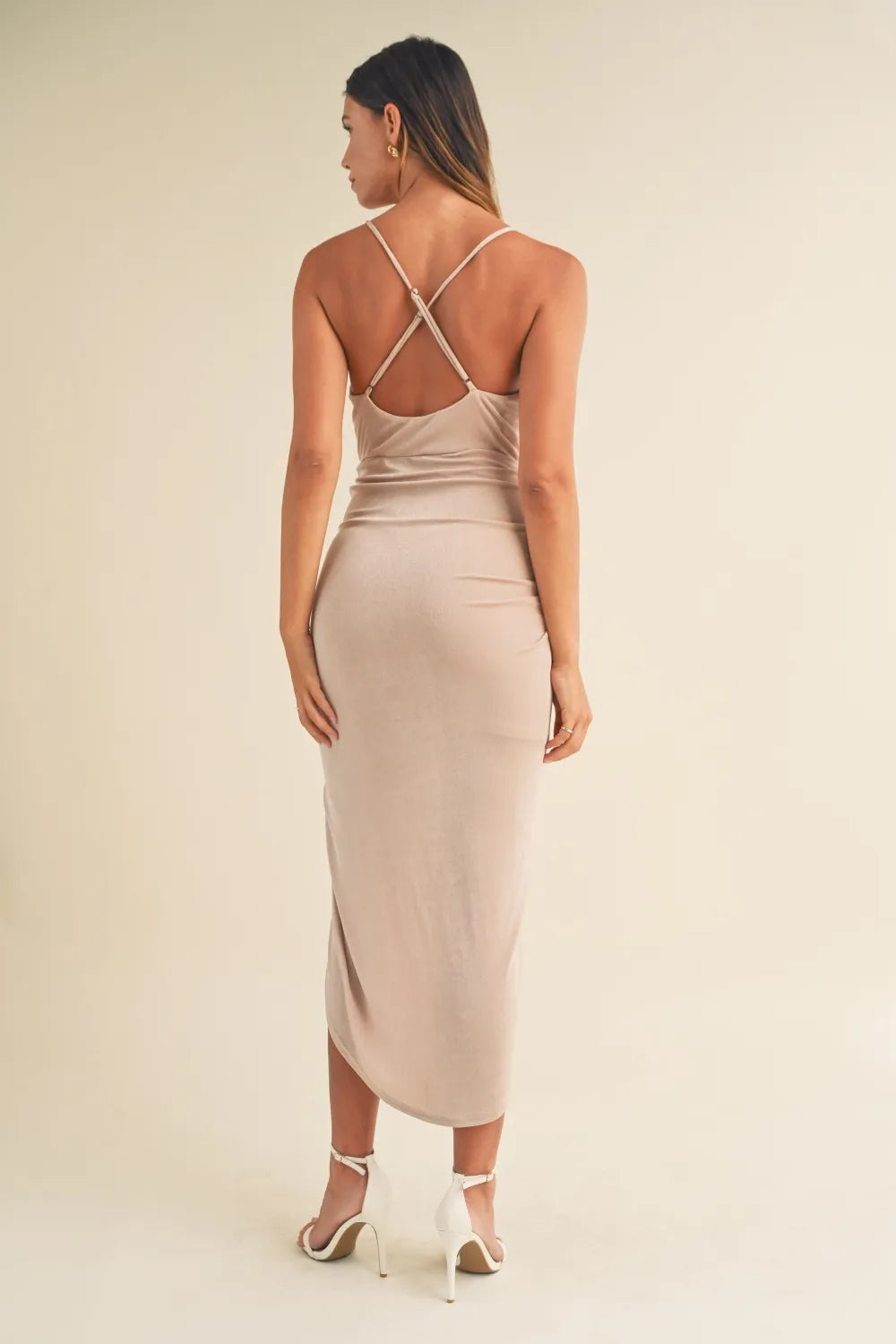 Mable Draped Detail Cami Midi Dress by Selvanelle