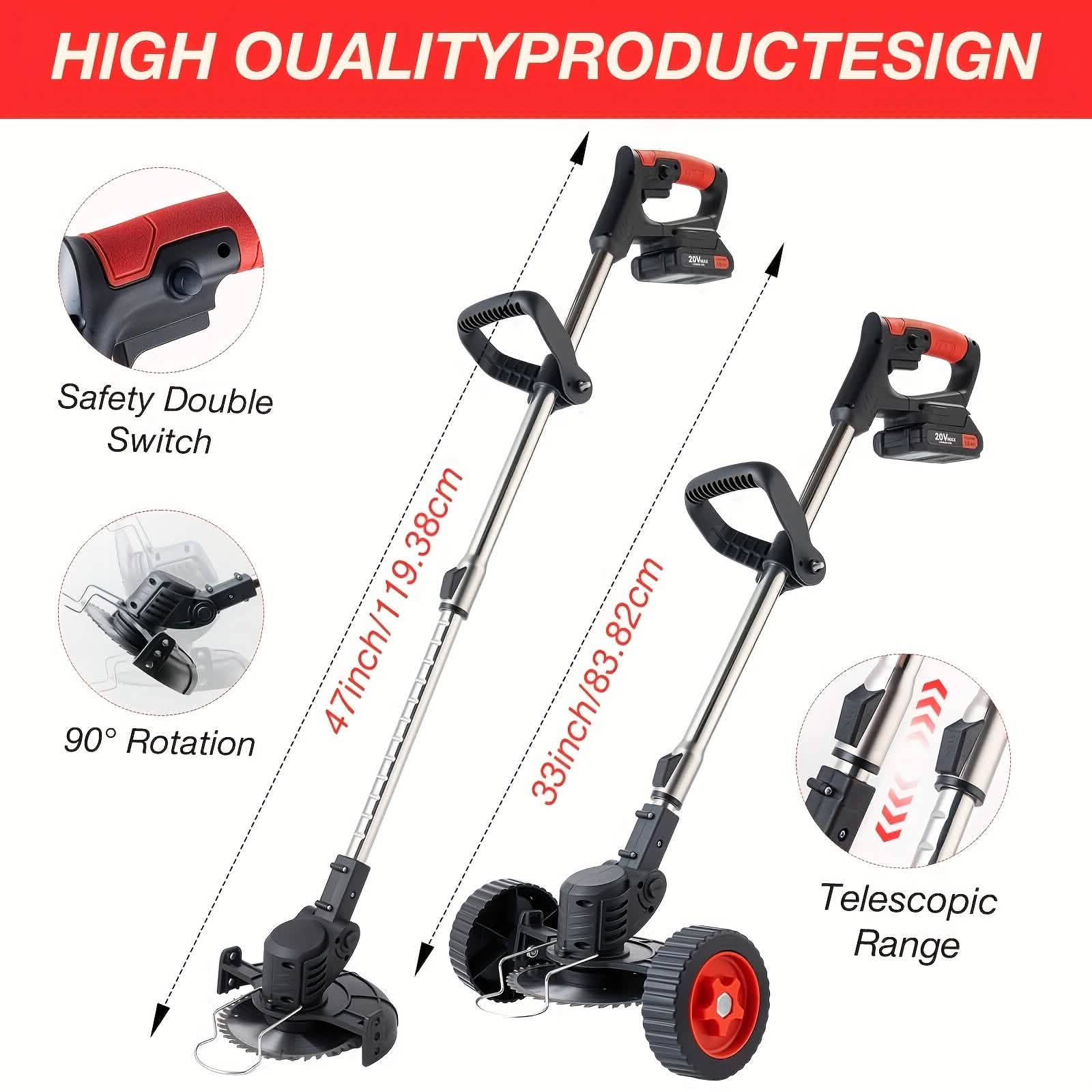 Portable Wireless Electric Lawn Mower & Garden Weeder by DailySale