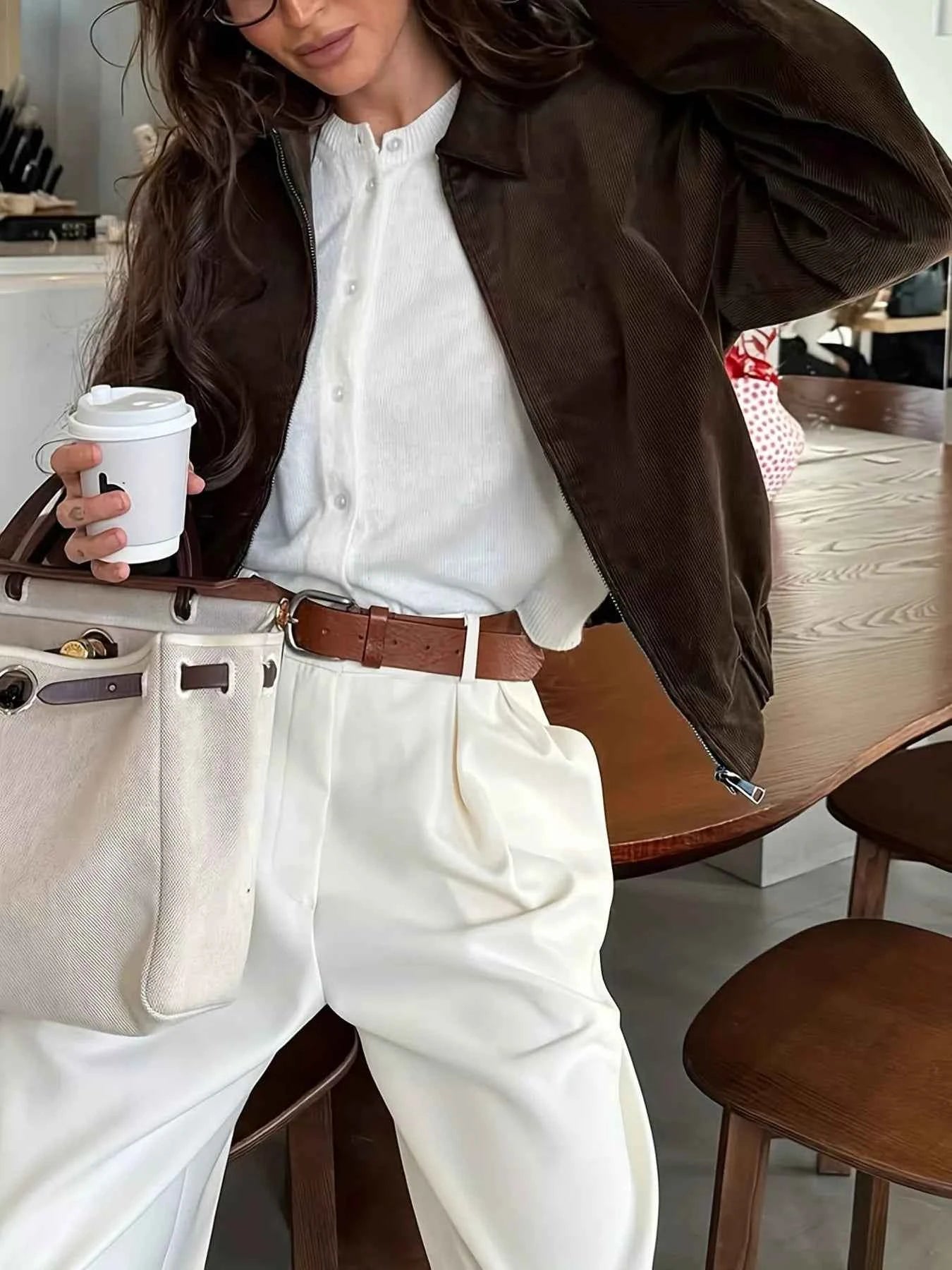 Vintage Corduroy Zip Up Relaxed Fit Jacket by Wild and Free Boutique
