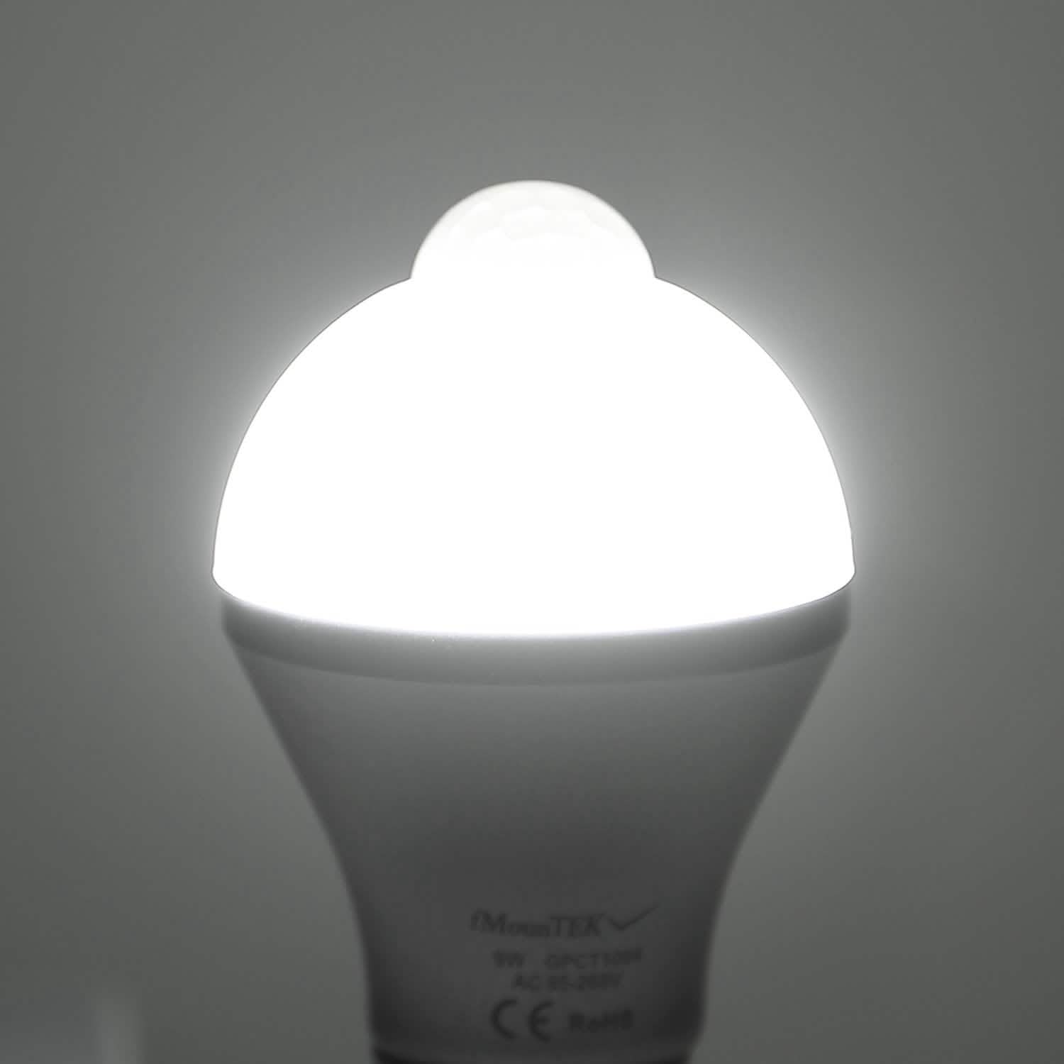 E27 Motion Sensor Light Bulb 1000LM 6500K Dust to Dawn Automatic by DailySale