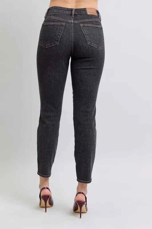 Judy Blue Full Size Mid Rise Tummy Control Slim Jeans Plus Size