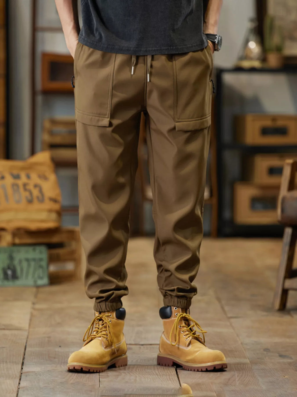 Men's Plus Size Casual Cargo Joggers