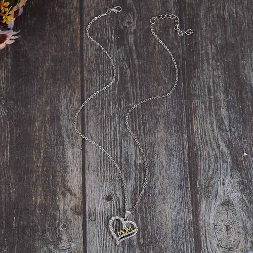 Alloy Inlaid Zircon Heart Pendant Necklace by Wild and Free Boutique